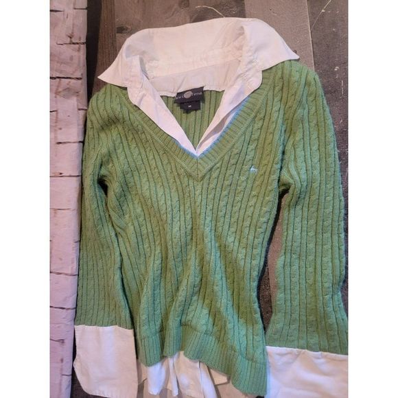 Women's it's our time Green Collar long sleeve‎ sweater - Picture 2 of 4